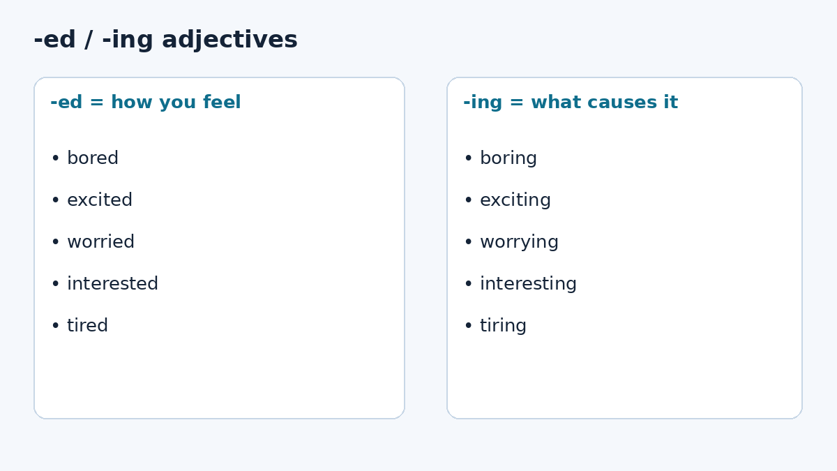 -ed -ing adjectives B1